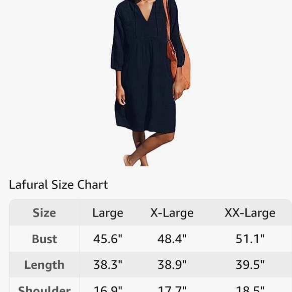 Blue linen Shift Dress with Pockets - Picture 3 of 3